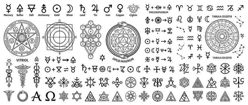 Collection of Esoteric Symbols and Alchemy Signs