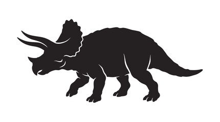 Black Silhouette of a Triceratops Dinosaur © Panu