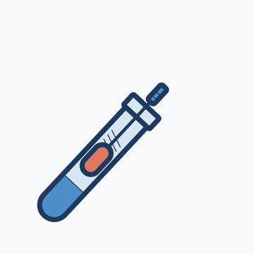 Swab Test Tube Transport Viral Sample Flat Vector Icon