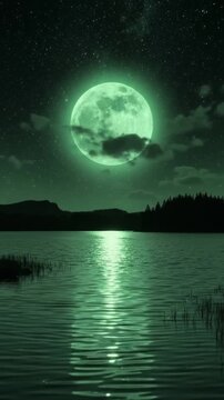 full moon over the sea