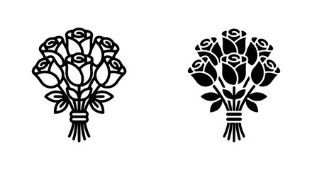Fototapeta premium Bouquet of roses icons represent love, romance, and floral beauty for occasions and celebrations.