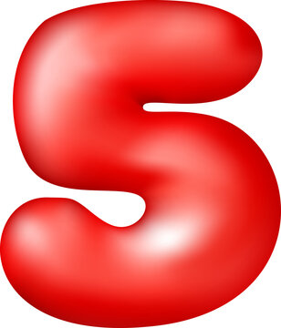 Glossy red 3D balloon number three