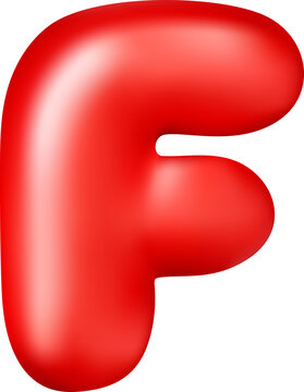 Glossy red 3D balloon letter B