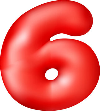 Glossy red 3D balloon number three