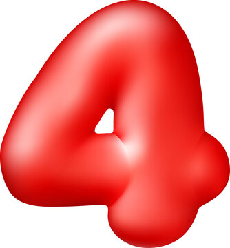 Glossy red 3D balloon letter A