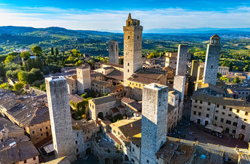 Fototapeta premium Aerial view of San Gimignano, Tuscany, Italy