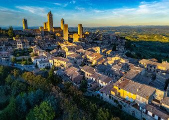 Fototapeta premium Aerial view of San Gimignano, Tuscany, Italy
