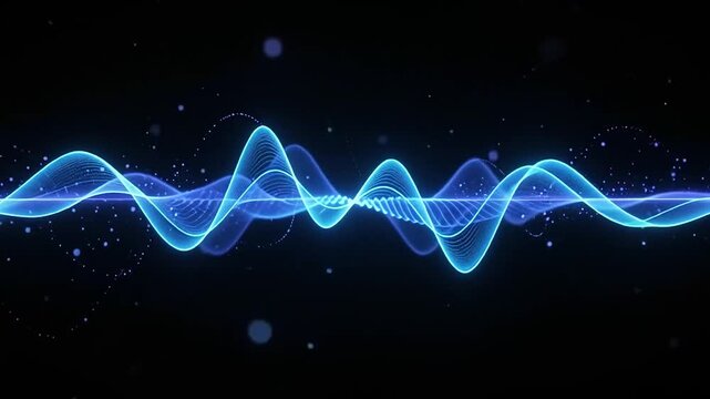 Blue noise sound effect on black background.