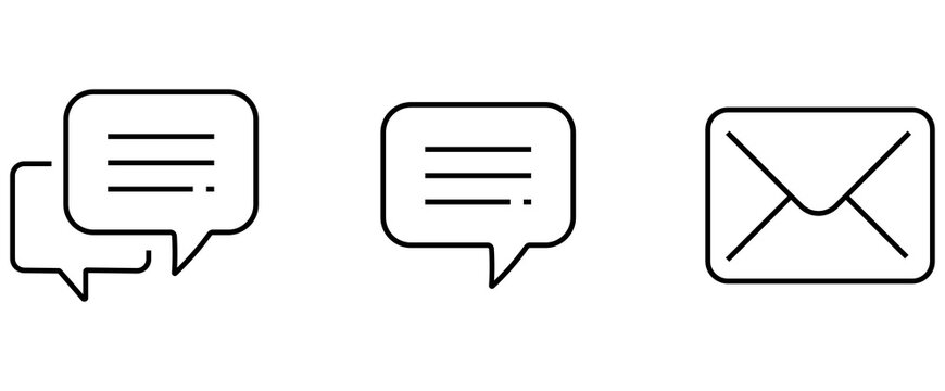 Chat bubble and email message communication icons with message icon speech bubble envelope icon digital mail conversation icon web icon