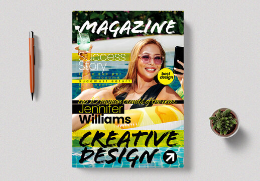 Modern Lifestyle Fashion Magazine Cover Template