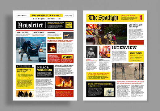 Newsletter Template Design Layout