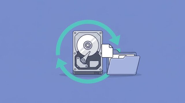 Data Backup and File Transfer Concept Animation