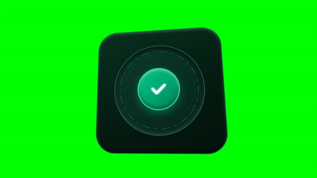 Verified &Eacute;xito Marca de Verificaci&oacute;n Tarjeta Pantalla Verde Animaci&oacute;n.
