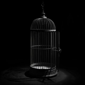 vintage birdcage isolated on white