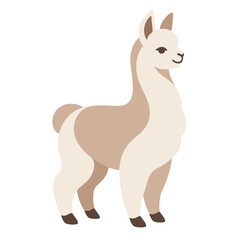 Obraz premium Beautiful Llama Illustration Standing in Light Beige Tones