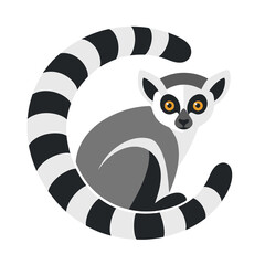 Fototapeta premium Curious Ring Tailed Lemur Illustration