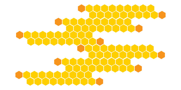 modern light orange color gradient with creative geometric hexagon honeycomb polygon pattern. Vcetor rady for background or texture