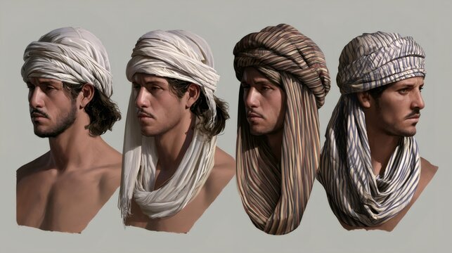 Desert man wearing turbans, exploring traditional headwear options