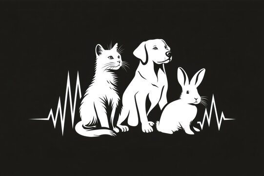 Pets heart health monitor line logo