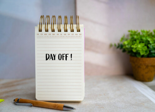 Day off note on paper calendar