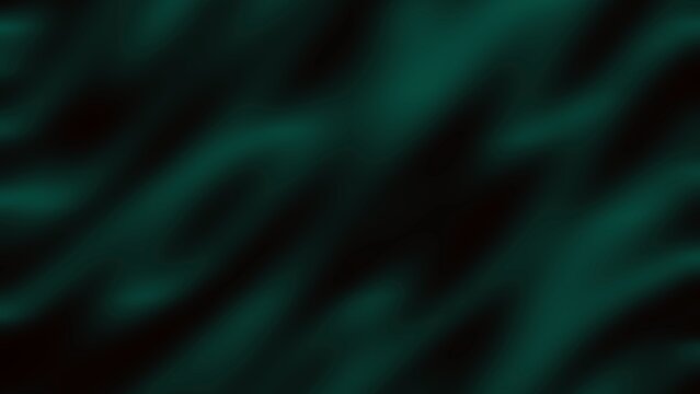 Deep emerald waves ripple softly against a dark void. Textured fabric flows with hypnotic