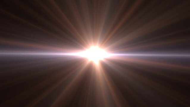 This dynamic image features a radiant burst of light emanating from a bright point in space, with powerful rays spreading into a dark celestial backdrop.
