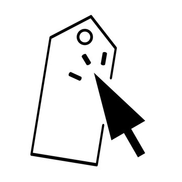 Price Tag Click Cursor Icon Vector Line Art ECommerce Shopping Concept ecommerce icons