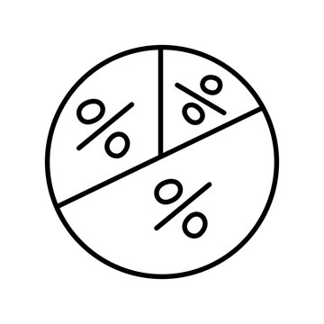 Percentage Pie Chart Icon  Financial Discount and Market Share Vector ecommerce icons