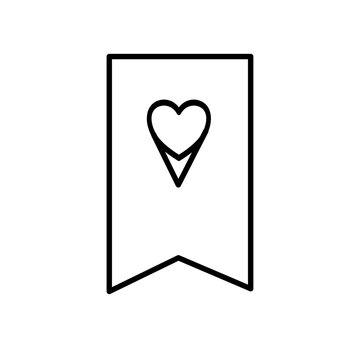 Bookmark Heart Icon Vector Line Art ECommerce Wishlist Symbol ecommerce icons