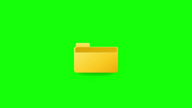 Folder Opening File Animation on Green Screen