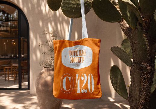 Hanging Canvas Bag Mockup