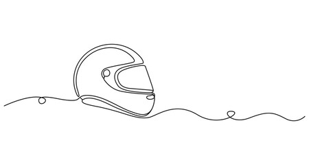 Obraz premium Motorcycle Helmet Minimalist Continuous Line Art