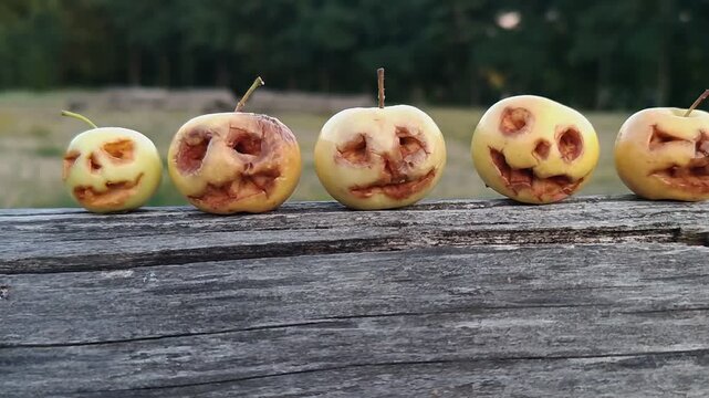 Spooky apple pumpkins for Halloween