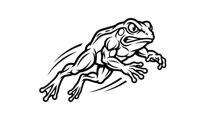 Obraz premium Athletic Frog Leaping Forward