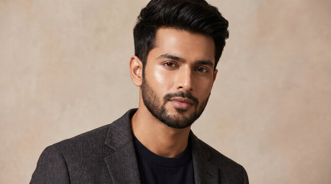 Editorial Beauty Portrait of Confident Indian Man 