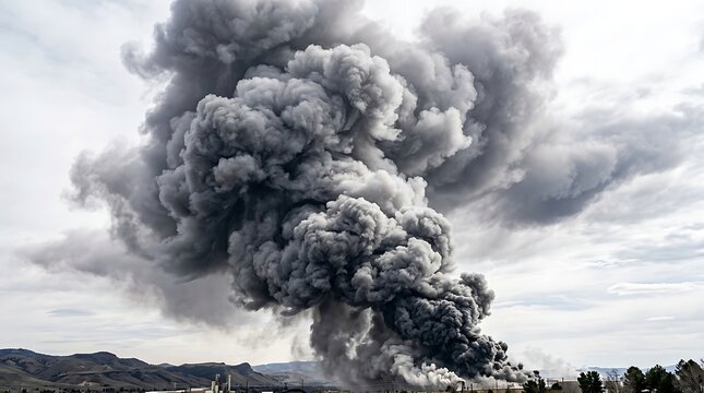 Massive Smoke Plume: Industrial Fire Incident and Environmental Impact