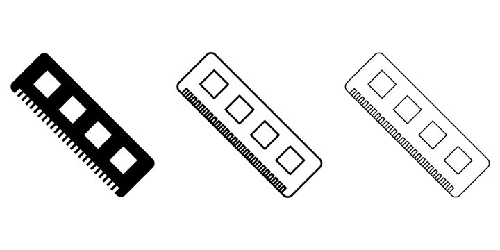 RAM memory stick icons vector set