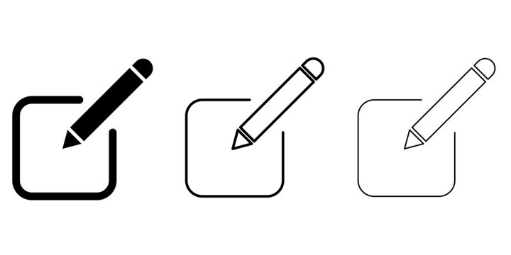 Edit icon set in three styles