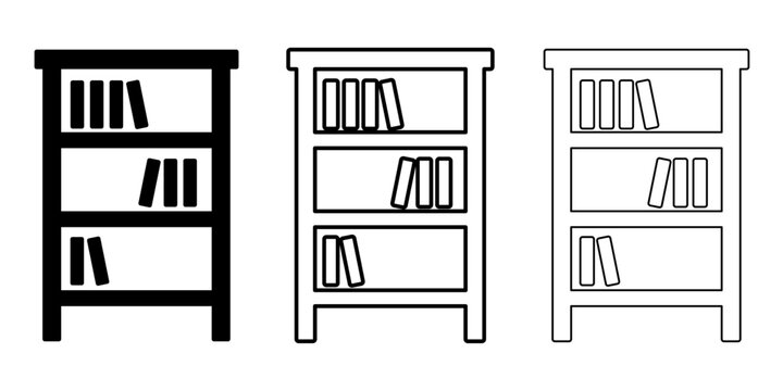Bookcase icon set vector design illustration
