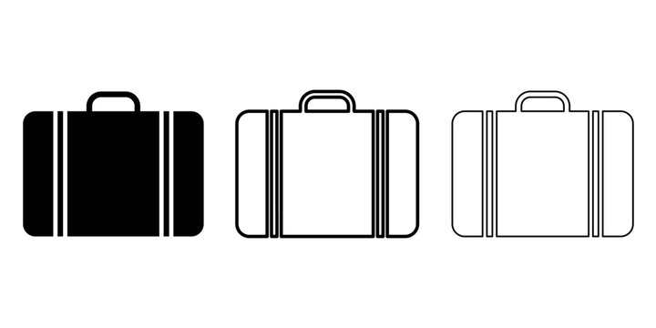 Suitcase icon set in different styles