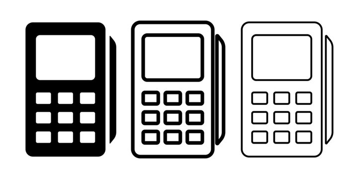 POS terminal icons vector illustration set
