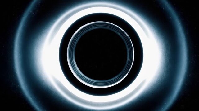 A digital representation of a black hole, showcasing its gravitational lensing effect with a glowing accretion disk and event horizon. ..Created with Generative AI, not depicting real subjects.