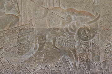 Obraz premium ruined khmer hindu and buddhist temple (angkor vat) in angkor in siem reap in cambodia 
