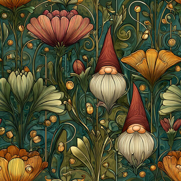 Garden Gnome Art Nouveau
