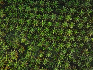 Aerial View of Green Oil Palm Plantation © Forest Environment