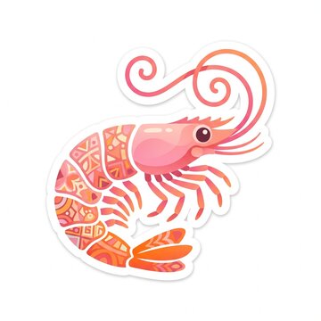 vector illustration of a shrimp