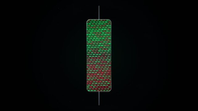 Digital financial candlestick chart icon representing market data analysis