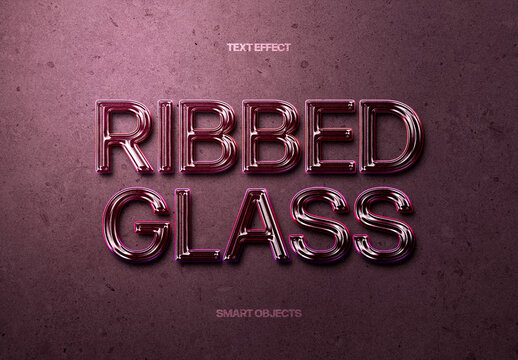 Pink Ribbed Glass Text Effect For Poster And Social Media Design
