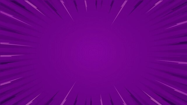 Purple comic book style speed lines background with radial motion effect