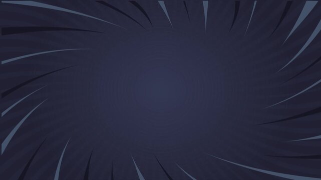 Dark blue radial sunburst motion background with swirling comic book style lines